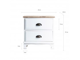 White Wooden Bedside Table (60352)