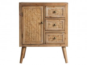 Wooden Woven Bedside Table (27571)