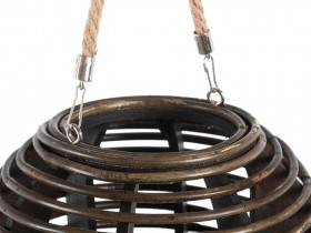 Candle Holder Brown Rattan (106532)