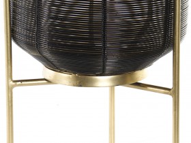 Candle Holder Black and Gold Metal (160056)