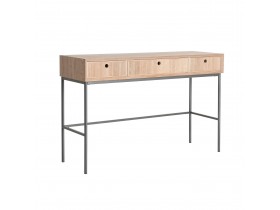Natural wooden iron Desk with drawers (28265)