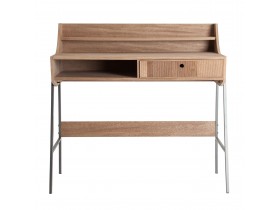 Natural wooden iron Desk 1 drawer (28270)