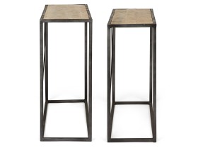 Set of 2 Metal and Wood Consoles (746671)