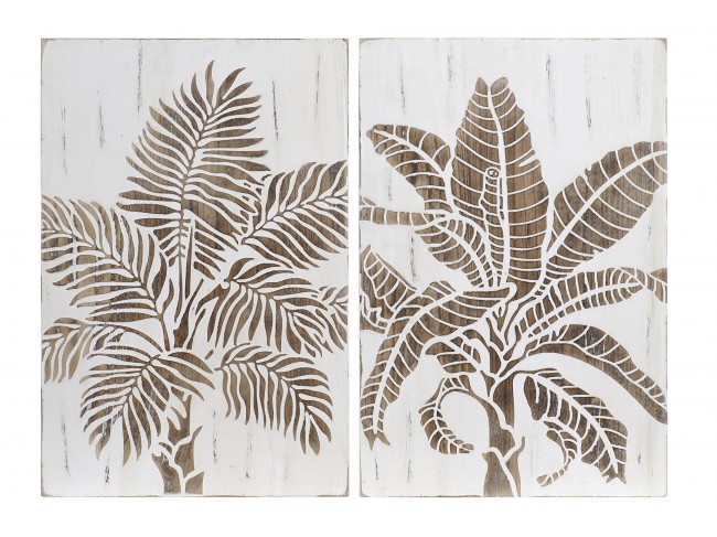 Pair of Wooden Wall Deco Palm (164536)
